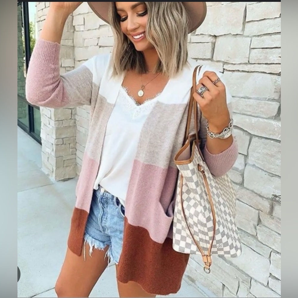 Madewell Kent Stripped Colorblock Cardigan Size M‎